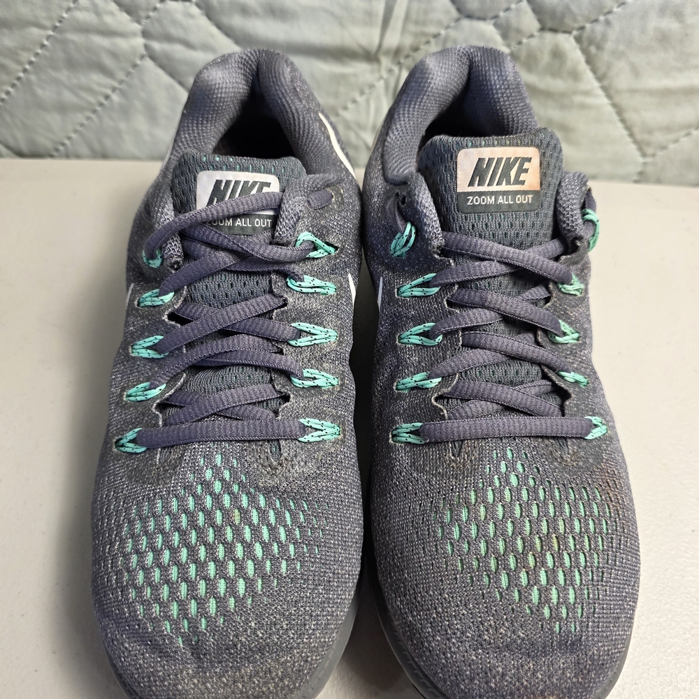 Nike Zoom All Out Low FlyKnit  Women’s Gray Teal Running Shoes Sneakers Sz 7 - Picture 7 of 8